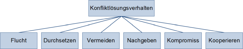 Mögliches Lösungsverhalten bei Konflikten, (C) Peterjohann Consulting, 2021-2024